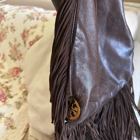 Fringe Brown Leather Bag - Picture 5 of 5
